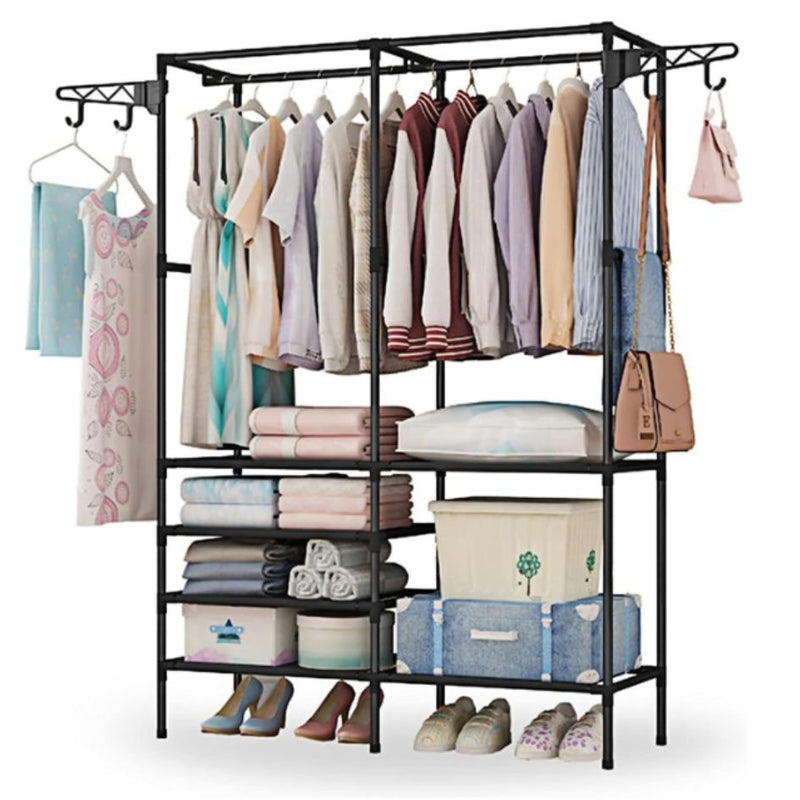 Closet Organizador de Ropa Armario Gancho lateral doble - NEGRO