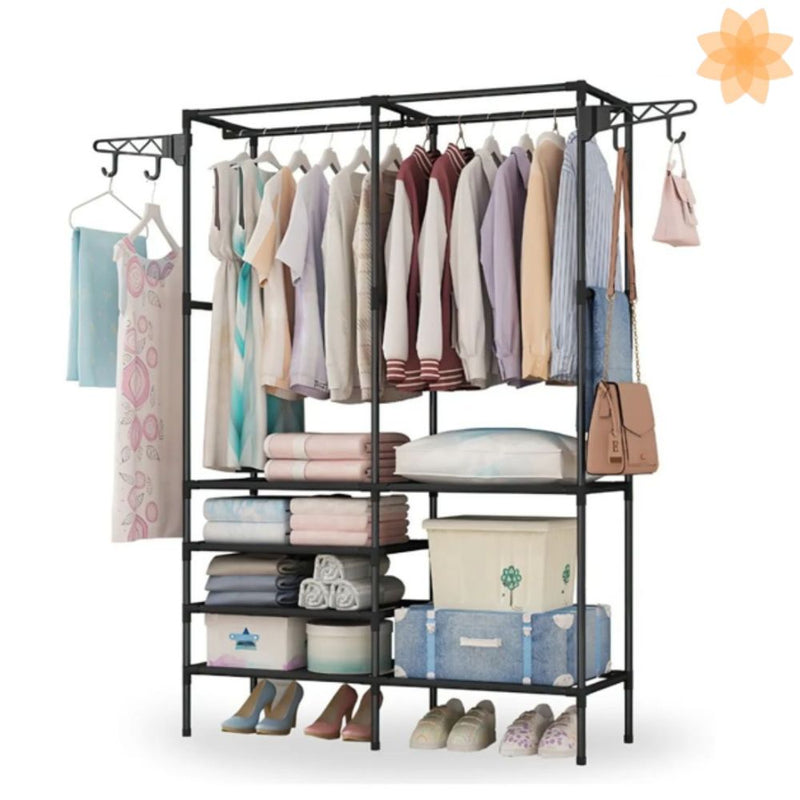 Closet Organizador de Ropa Armario Gancho lateral doble - NEGRO